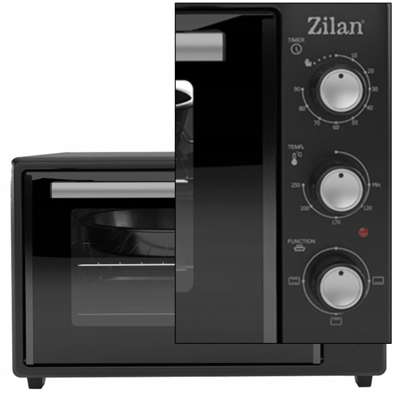Cuptor electric Zilan ZLN8894 Negru, capacitate 35 litri, geam dublu, putere 1800 W