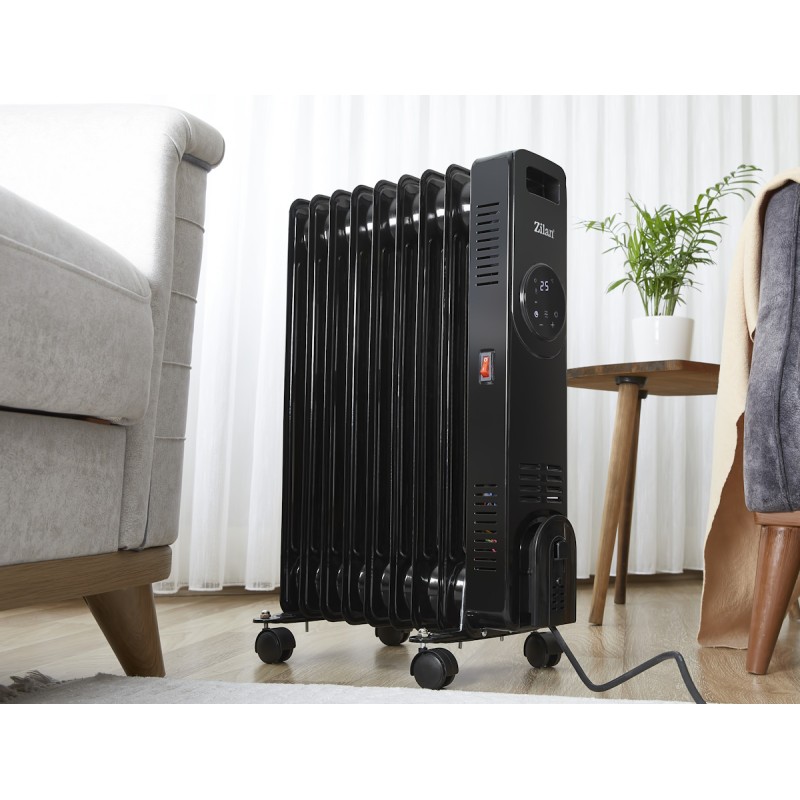 Calorifer Zilan ZLN8416 Negru cu 9 elementi, putere 2000W, indicator led