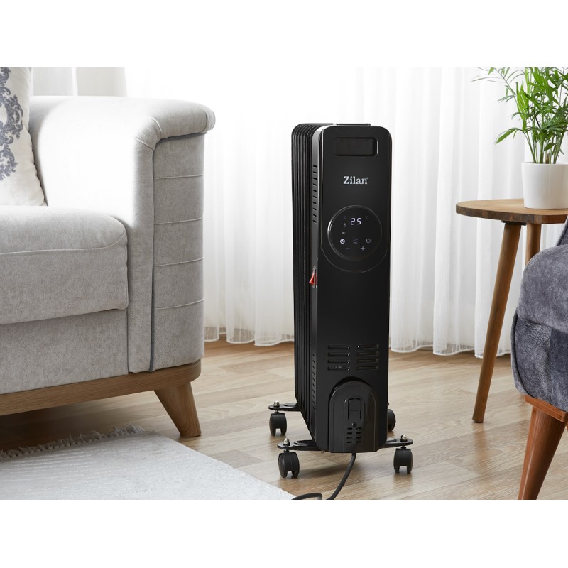 Calorifer Zilan ZLN8416 Negru cu 9 elementi, putere 2000W, indicator led