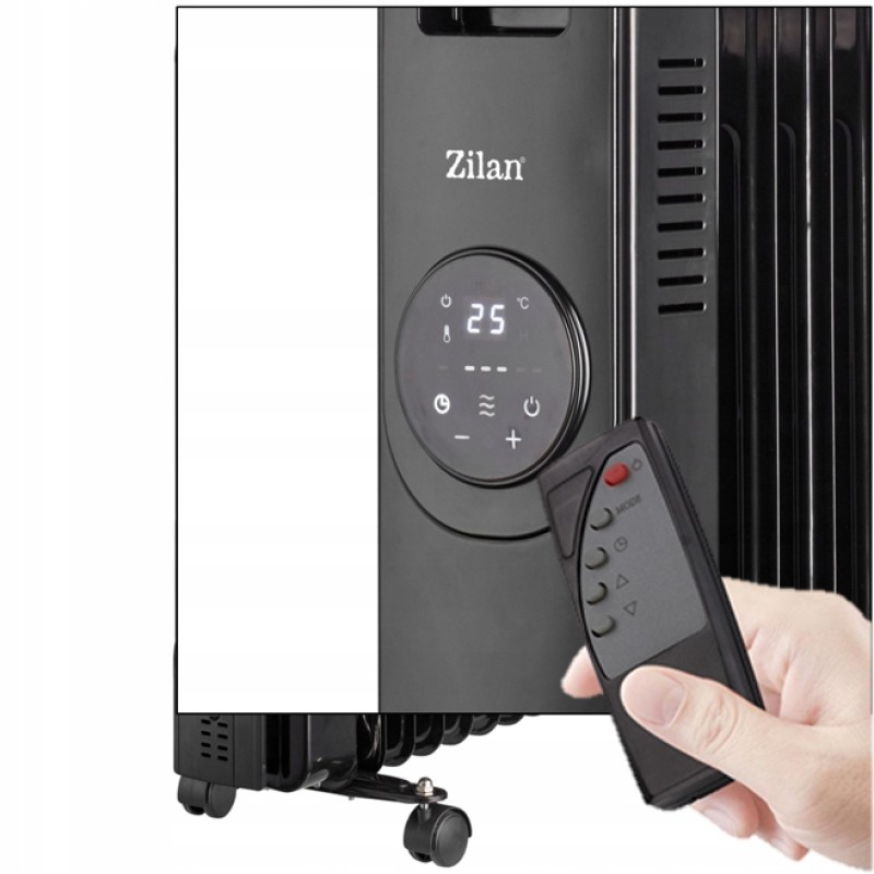 Calorifer Zilan ZLN8416 Negru cu 9 elementi, putere 2000W, indicator led