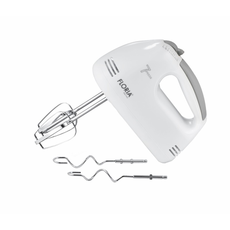 Mixer de mana Floria ZLN7565, ALB Putere 100 W, 7 viteze, Buton eliberare accesorii