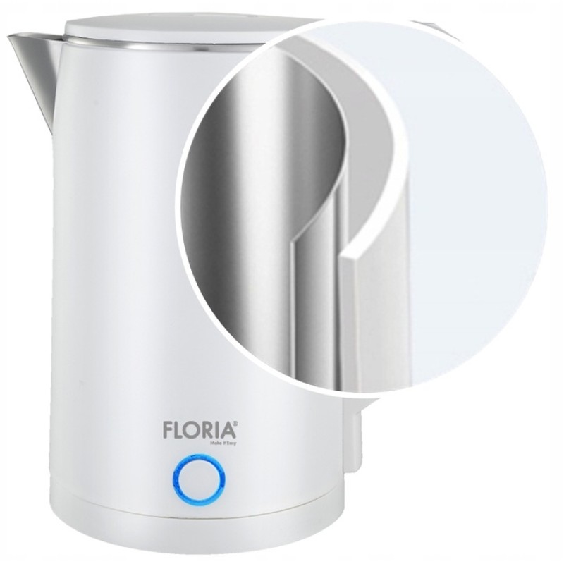 Fierbator electric Floria ZLN4920 Alb, putere 1500W, capacitate 2 litri, protectie la supraincalzire