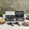 Gratar electric cu raclette Zilan ZLN8863, placa de piatra si placa de aluminiu, putere 1400 W, Gri