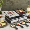 Gratar electric cu raclette Zilan ZLN8863, placa de piatra si placa de aluminiu, putere 1400 W, Gri