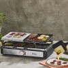 Gratar electric cu raclette Zilan ZLN8863, placa de piatra si placa de aluminiu, putere 1400 W, Gri