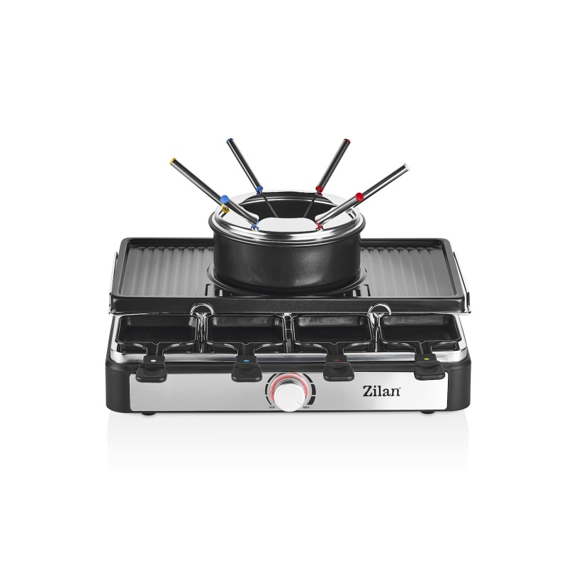 Gratar electric cu fondue Zilan ZLN8856, raclette, putere 1400 W, indicator luminos