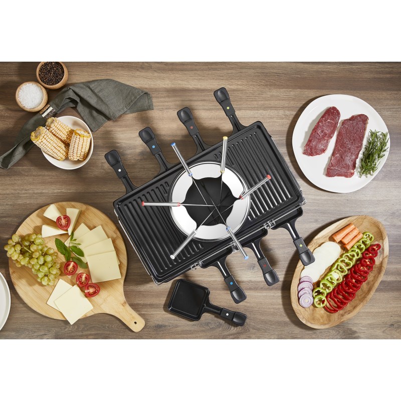 Gratar electric cu fondue Zilan ZLN8856, raclette, putere 1400 W, indicator luminos