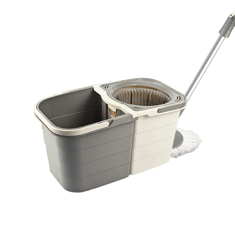 Mop rotativ Lisa ZLN0792 cu doua recipiente separabile, maner ajustabil, Gri