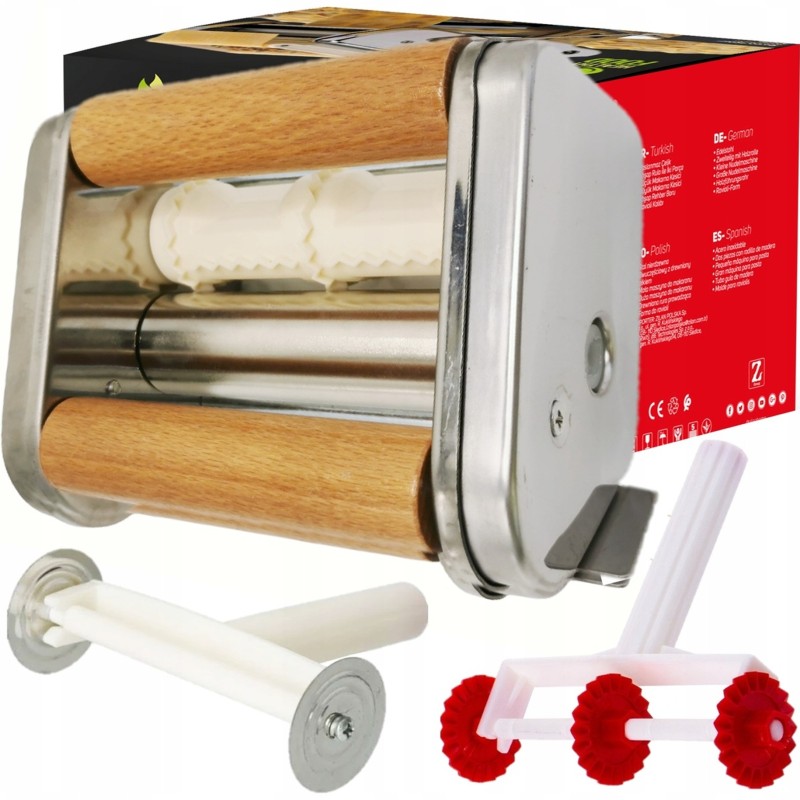 Accesoriu de facut ravioli Zilan ZLN9488 pentru aparat de facut paste, doua role din lemn
