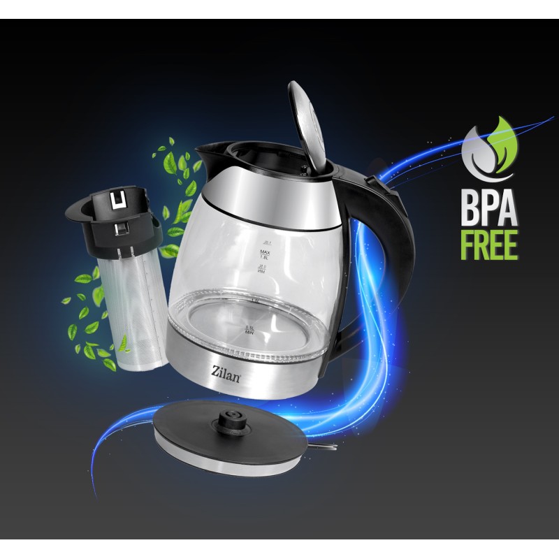 Fierbator de apa Zilan ZLN8948 cu filtru pentru ceai, capacitate 1.8 litrii, putere 2200W