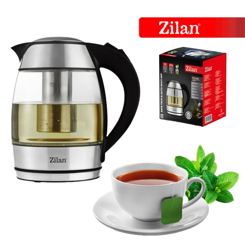 Fierbator de apa Zilan ZLN8948 cu filtru pentru ceai, capacitate 1.8 litrii, putere 2200W
