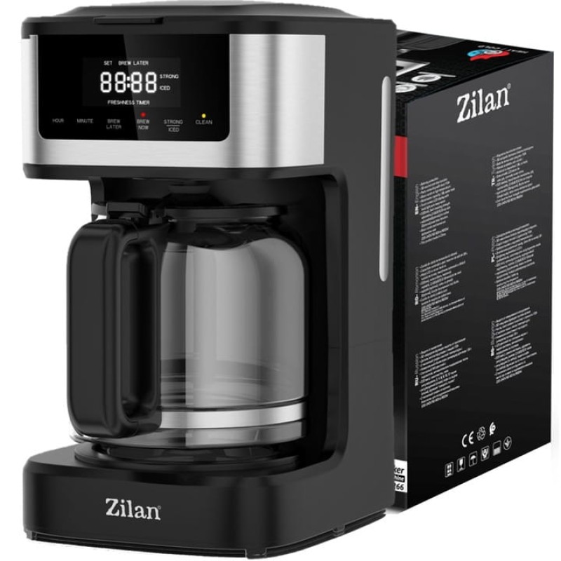 Cafetiera digitala Zilan ZLN9266, functie de preparare la o ora uterioara, auto curatare