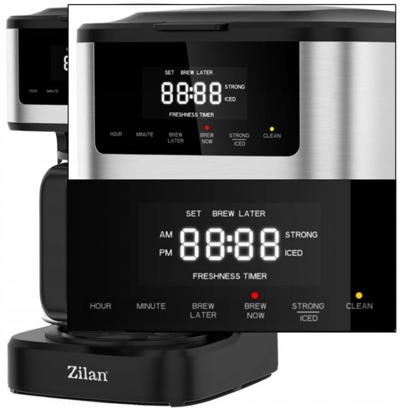 Cafetiera digitala Zilan ZLN9266, functie de preparare la o ora uterioara, auto curatare