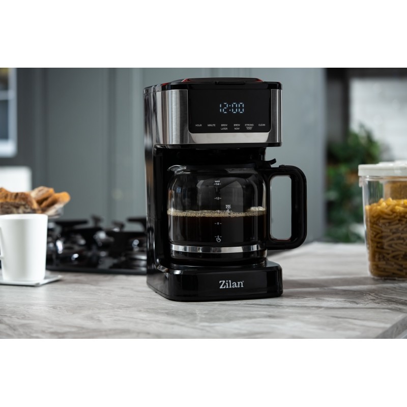 Cafetiera digitala Zilan ZLN9266, functie de preparare la o ora uterioara, auto curatare