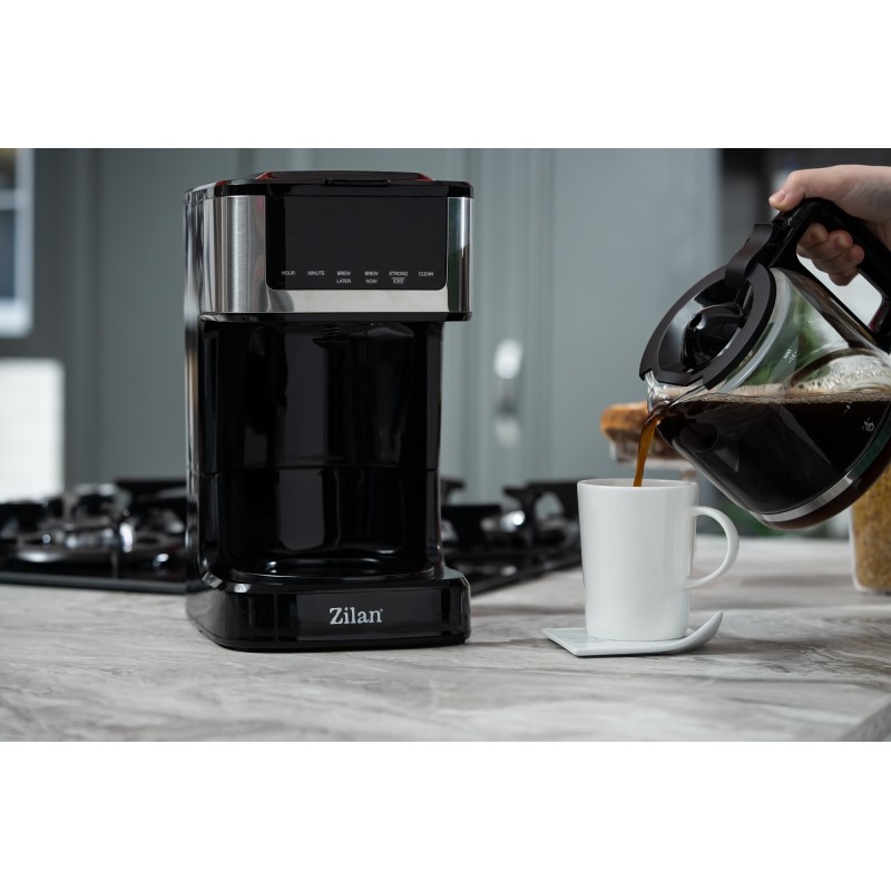 Cafetiera digitala Zilan ZLN9266, functie de preparare la o ora uterioara, auto curatare