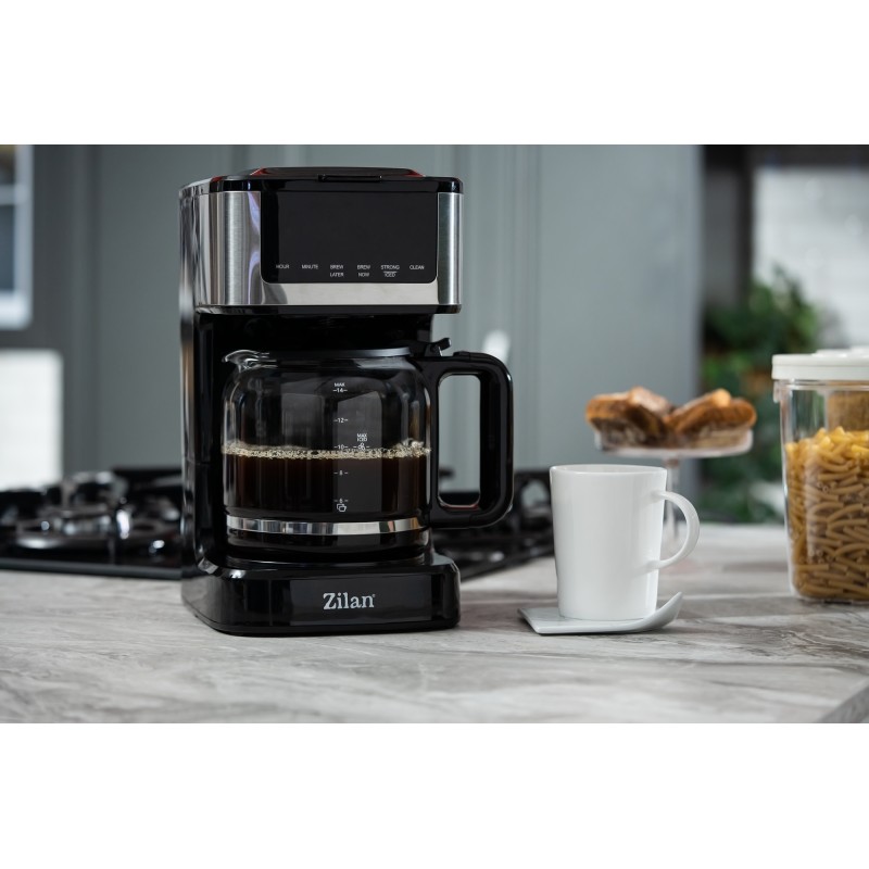 Cafetiera digitala Zilan ZLN9266, functie de preparare la o ora uterioara, auto curatare