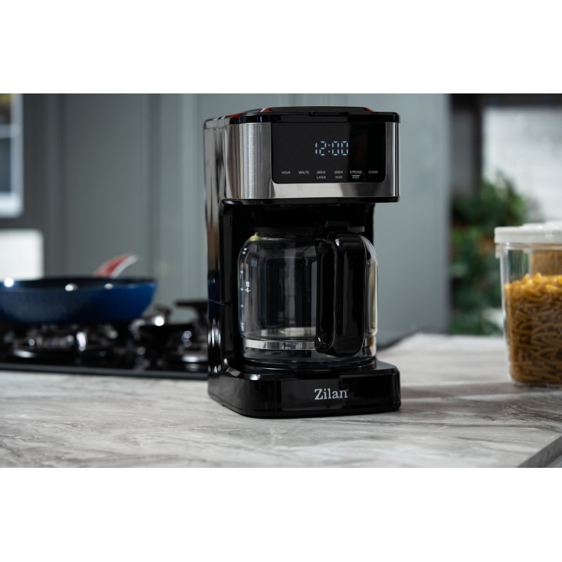 Cafetiera digitala Zilan ZLN9266, functie de preparare la o ora uterioara, auto curatare