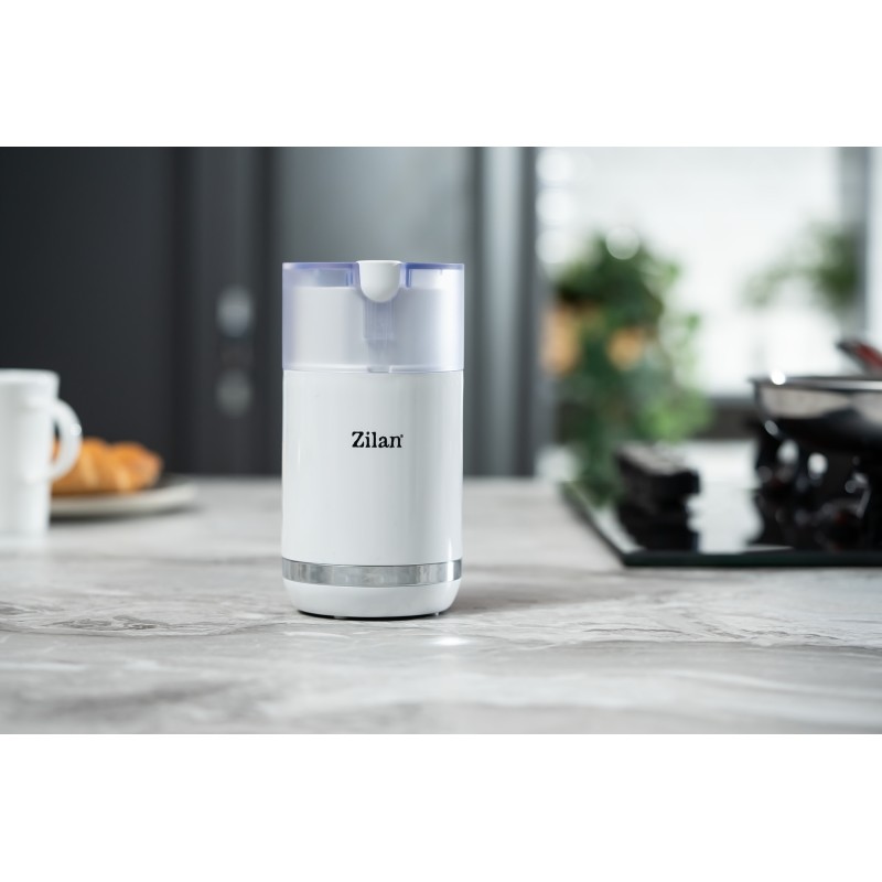 Rasnita electrica Zilan ZLN9281 pentru cafea, lame din otel, corp din plastic, Alb