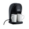 Aparat de facut cafea Floria ZLN9297, filtru de nailon, cupa pentru masurat, 2 cesti incluse, Negru