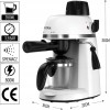 Espressor Floria ZLN9359 Alb, putere 800W, presiune de 3.5 bari, usor de curatat