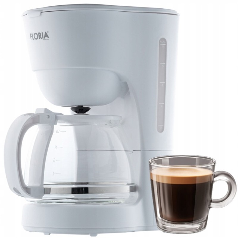 Aparat de facut cafea Floria ZLN9274 Alb, putere 600W, oprire automata, vas de 1.2 litrii