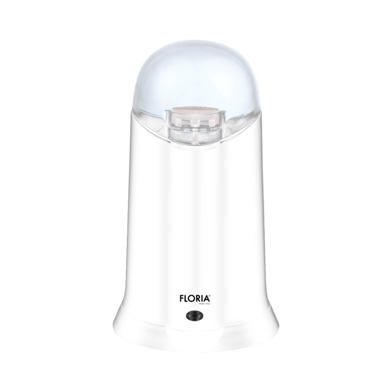 Rasnita Electrica Floria ZLN3085 Alb Putere 200W, Capacitate 60 gr, Cuva otel inoxidabil,