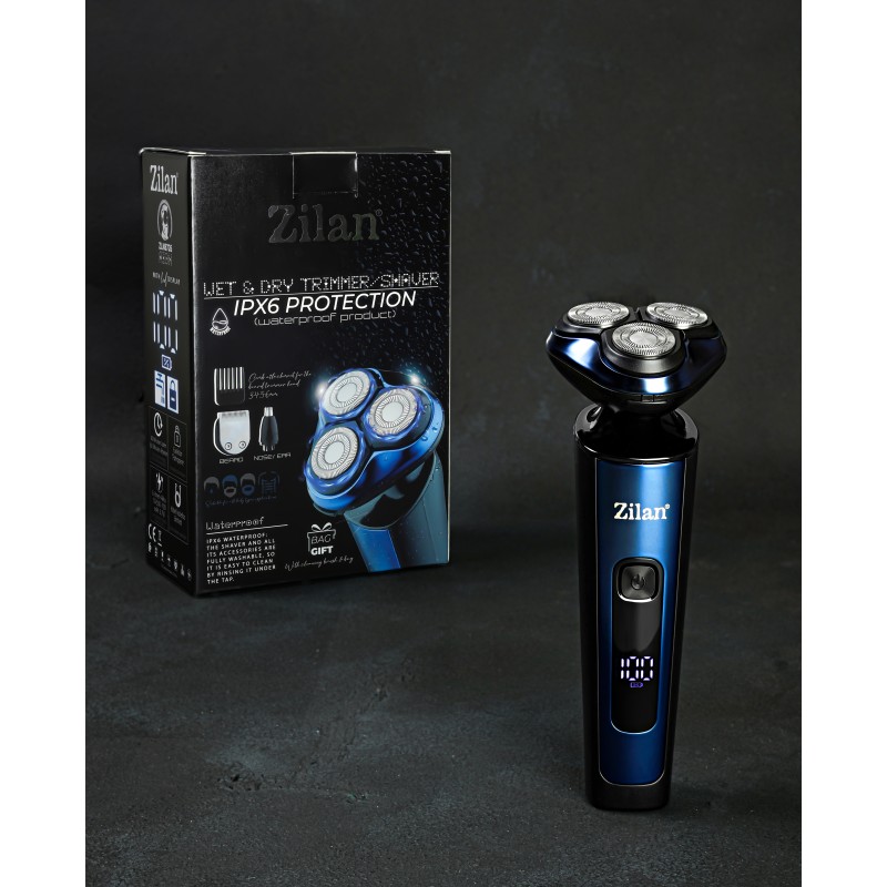 Aparat de ras 4 in 1 Zilan ZLN8726 fara fir, afisare LED, autonomie de 60 de minute