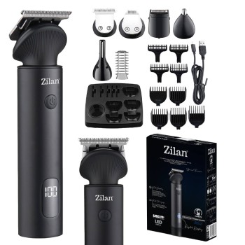 Aparat de tuns ZIlan ZLN8672, autonomie de 140-170 de minute, 6 capete diferite si 7 nivele de tundere
