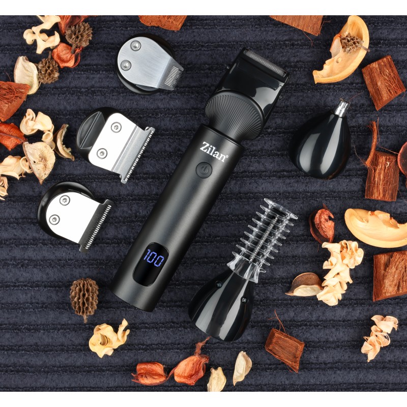 Aparat de tuns ZIlan ZLN8672, autonomie de 140-170 de minute, 6 capete diferite si 7 nivele de tundere