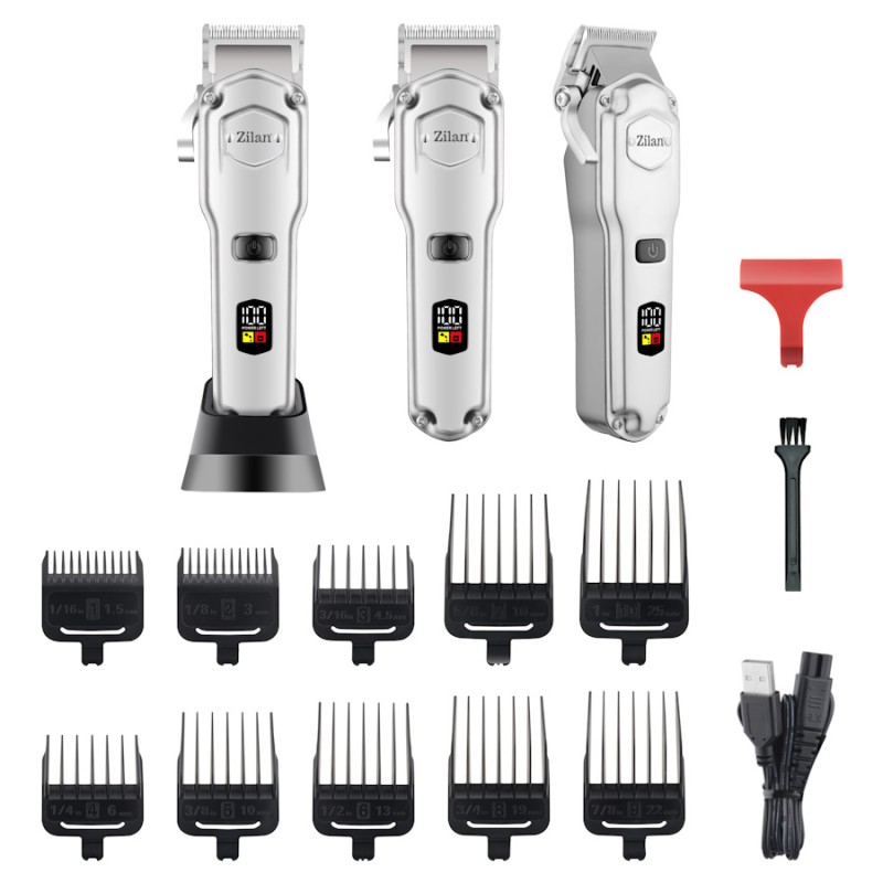 Aparat de tuns 11 in 1 Zilan ZLN8689, lame din otel inoxidabil, rezistenta la apa IPX7