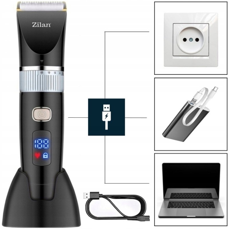 Aparat de tuns Zilan ZLN8931 7 in 1, rezistent la apa, dimensiune de taiare reglabila