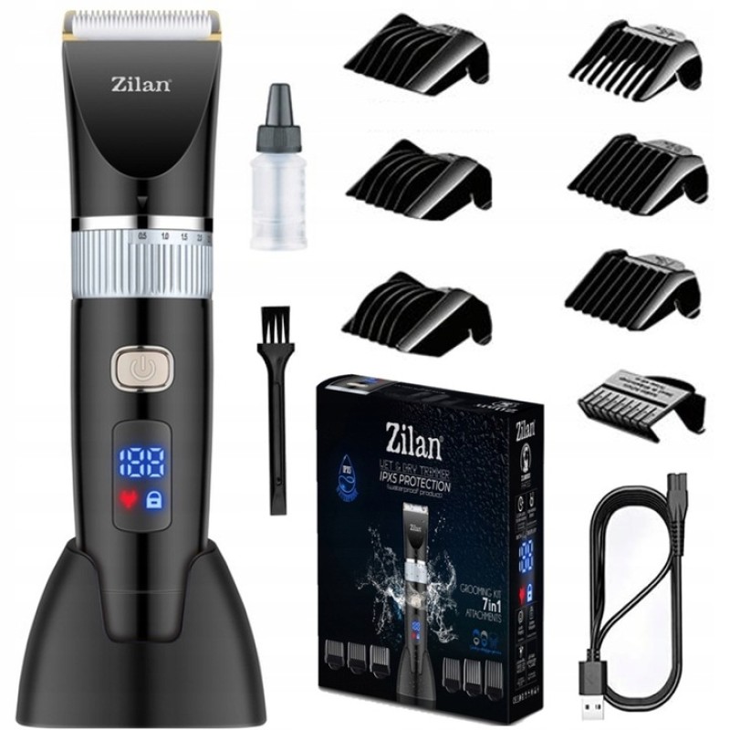 Aparat de tuns Zilan ZLN8931 7 in 1, rezistent la apa, dimensiune de taiare reglabila