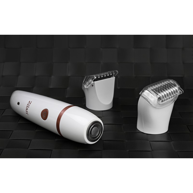 Aparat de epilat Zilan ZLN8740 Alb, 3 capete de epilare, 3 nivele de taiere, perie pentru curatare