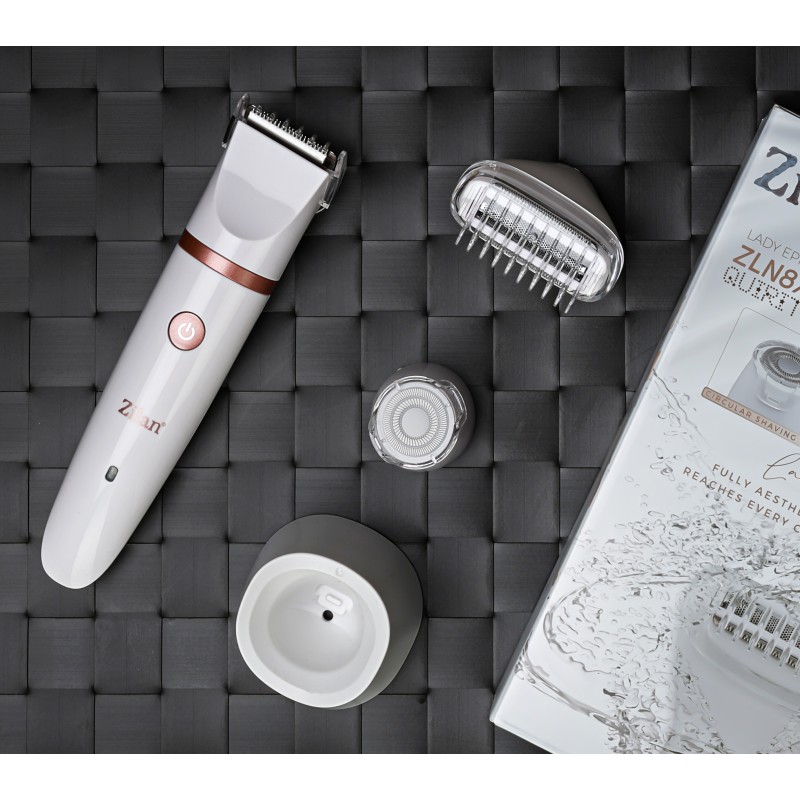 Aparat de epilat Zilan ZLN8740 Alb, 3 capete de epilare, 3 nivele de taiere, perie pentru curatare