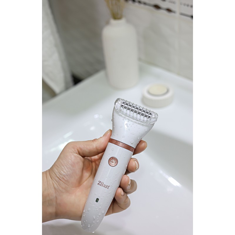 Aparat de epilat Zilan ZLN8740 Alb, 3 capete de epilare, 3 nivele de taiere, perie pentru curatare
