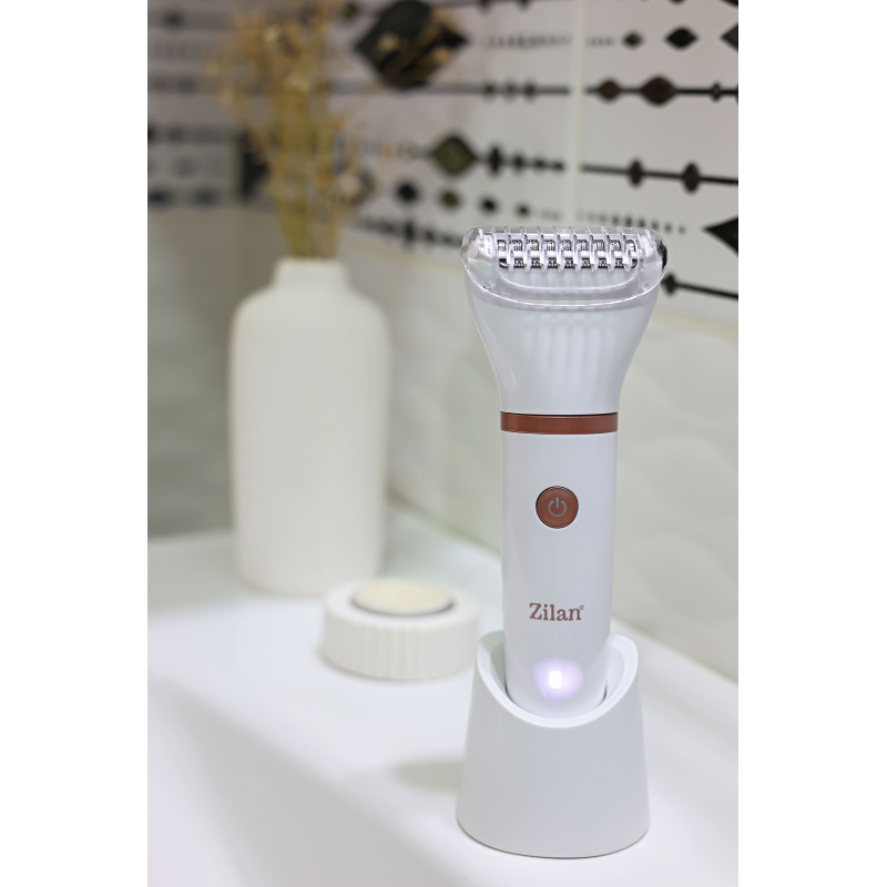 Aparat de epilat Zilan ZLN8740 Alb, 3 capete de epilare, 3 nivele de taiere, perie pentru curatare