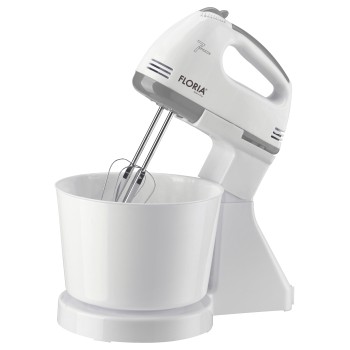 Mixer cu bol Floria ZLN-7577 ALB, 7 viteze, Bol plastic 2 Litri, Putere 150W, ALB