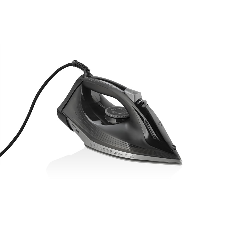 Fier de calcat Zilan ZLN8603, talpa ceramica, Negru, Putere 2600W, calcare cu abur