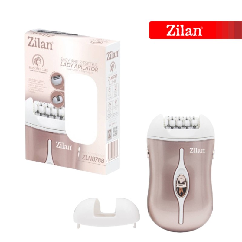Aparat de epilat Zilan ZLN8788 3 in 1 , 2 capete de epilare, 2 trepte de viteza, perie pentru curatare