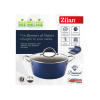 Oala cu capac Zilan ZLN9600 diamond, cu baza de inductie, ceramica si inox, usor de spalat, 20 cm,2.1L