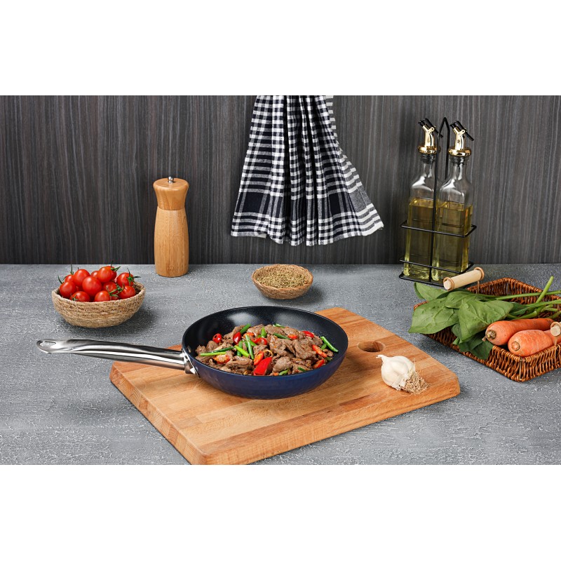 Tigaie Zilan ZLN9624 diamond, cu baza de inductie, ceramica si inox, usor de spalat, 20 cm,0.95L