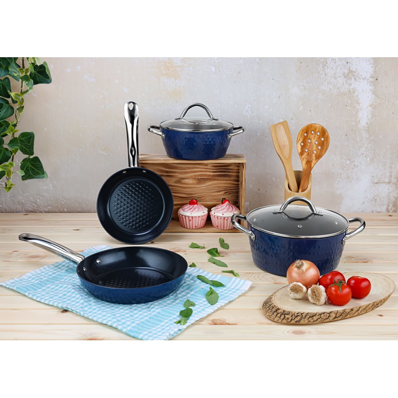 Tigaie Zilan ZLN9631 diamond, cu baza de inductie, ceramica si inox, usor de spalat, 24 cm,1.5L