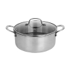 Oala Zilan ZLN9648 cu capac, tri-ply, inox, antiaderent, protectie la zgarieturi, usor de spalat, 24 cm,4.3L