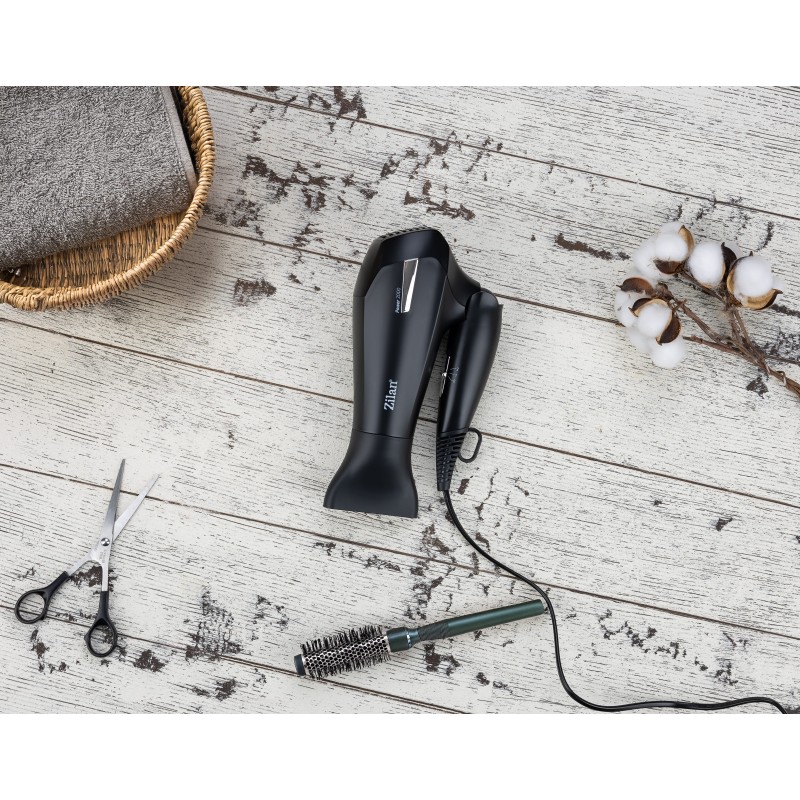 Uscator de par Zilan ZLN9396, 2000W, 2 trepte de viteza, 2 trepte de temperatura, cu aer cald si rece, Negru