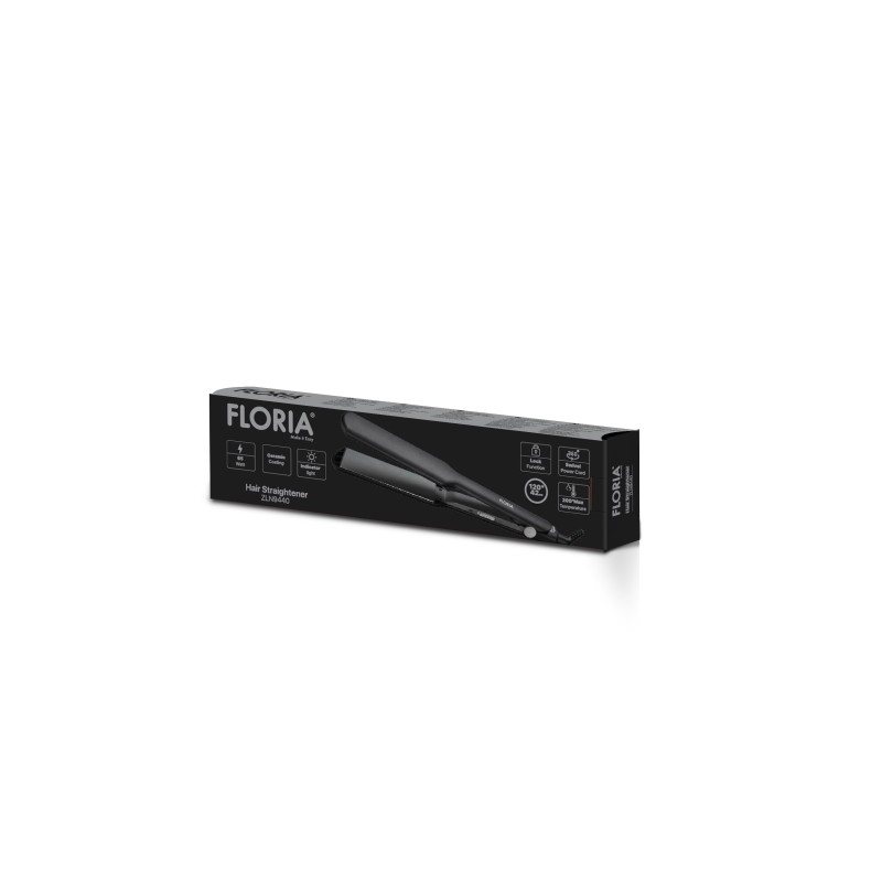 Placa de par Floria ZLN9440 pentru indreptat, temperatura maxima de 200 grade, 62W, Negru