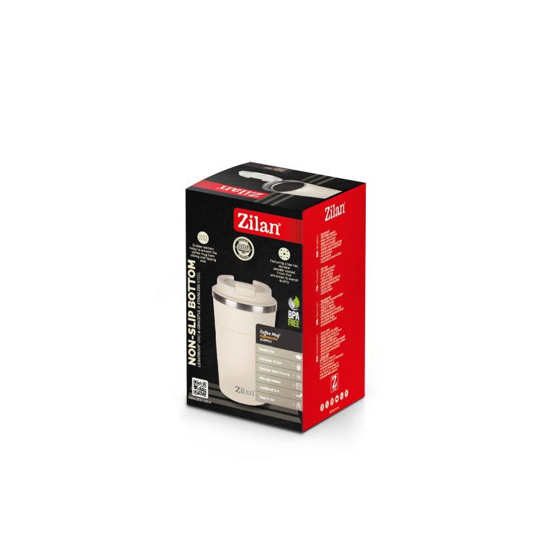 Cana de cafea Zilan ZLN9921 termos, capacitate 510ml, interior din inox, pereti dublii, crem