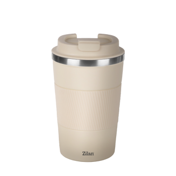 Cana de cafea Zilan ZLN9877 termos, capacitate 380ml, interior din inox, pereti dublii, crem