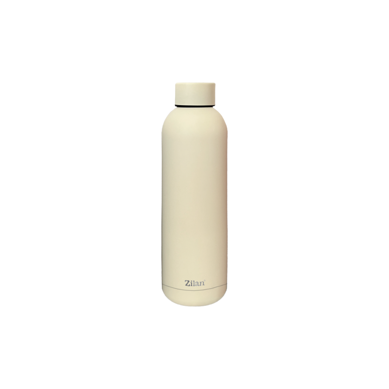 Termos Zilan ZLN9839 tip sticla sport, capacitate 500ml, interior din inox, pereti dublii, crem