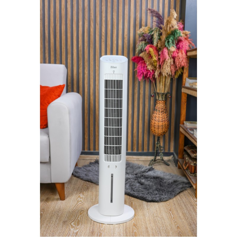 Ventilator Zilan ZLN1030 tip turn, capacitate 3L apa, control prin Touch, 3 trepte de viteza, Timer 12h