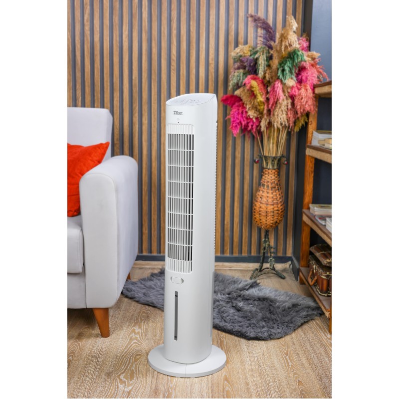 Ventilator Zilan ZLN1030 tip turn, capacitate 3L apa, control prin Touch, 3 trepte de viteza, Timer 12h